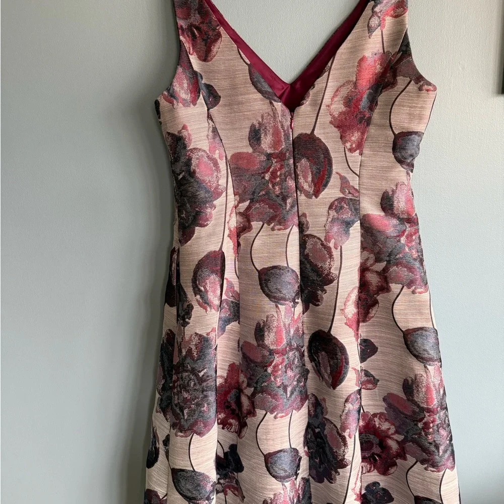 Adrianna Papell Satin Lined Dress in Deep Berry Size 12 - Picture 2 of 6